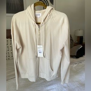 MATE THE LABEL Organic Terry Zip Hoodie | M | Bone